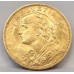 SWITZERLAND 1922 B . TWENTY 20 FRANCS . GOLD COIN